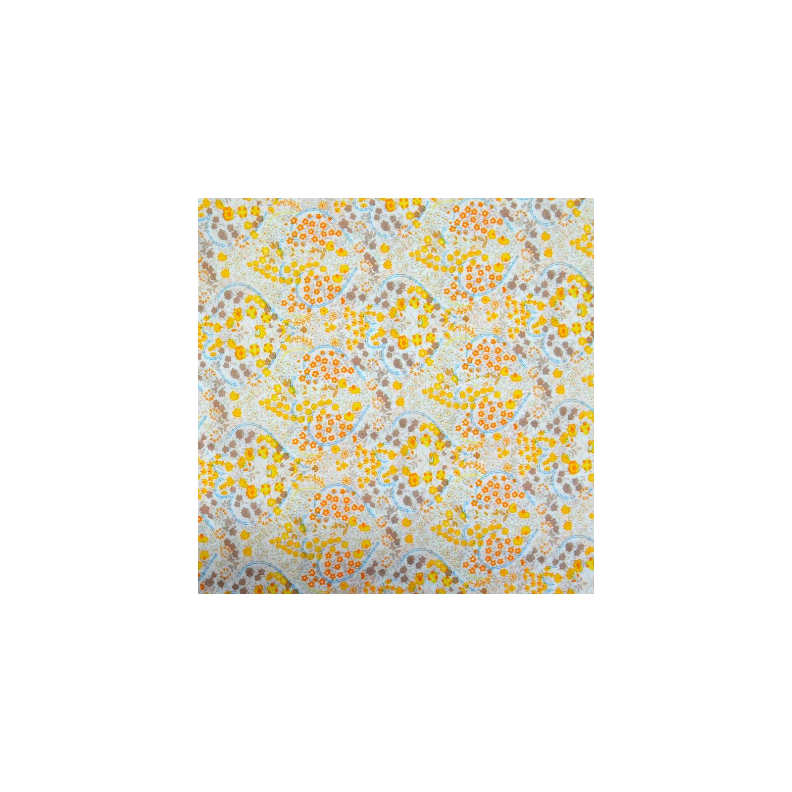 Tissu Coton imprimé pâturage de fleurs orangé et noisette