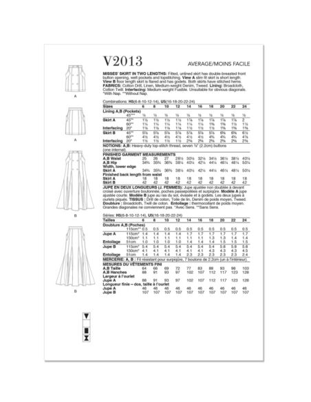 Patron Vogue 2013 H5 - Jupe