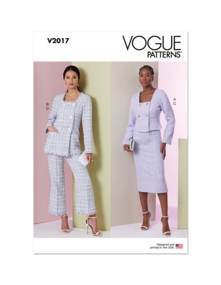 Patron Vogue 2017 B5 - Veste, jupe et pantalon