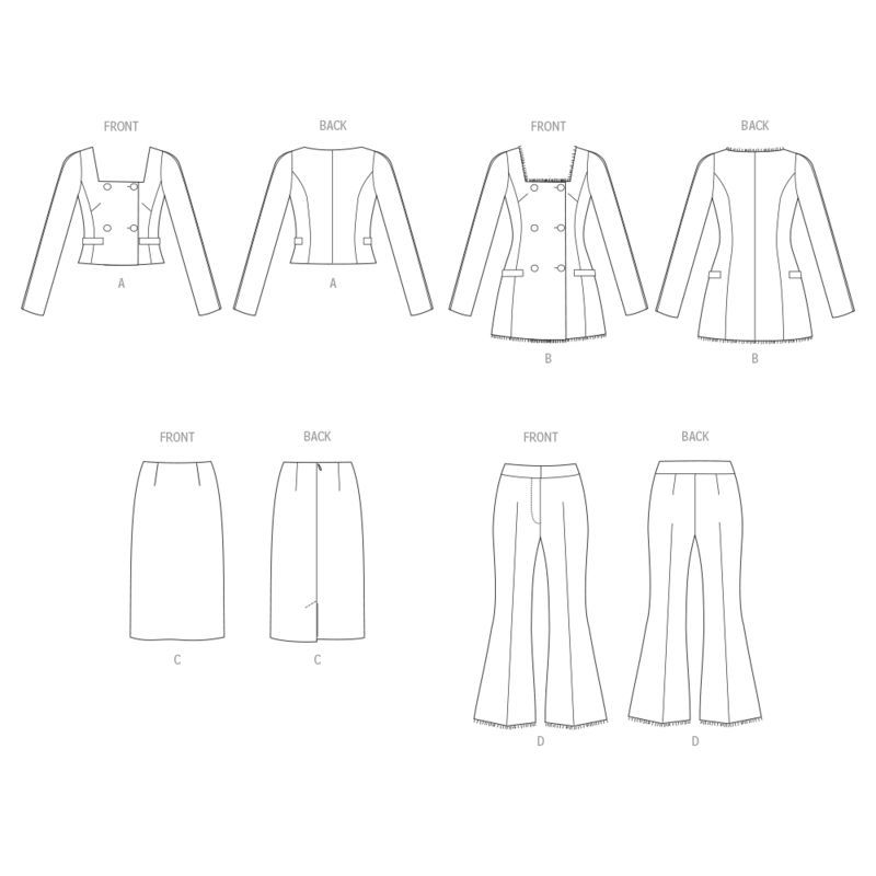 Patron Vogue 2017 B5 - Veste, jupe et pantalon
