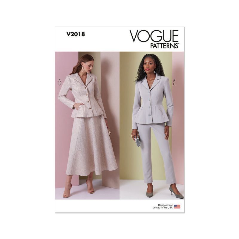Patron Vogue 2018 D5 - Veste, jupe et pantalon