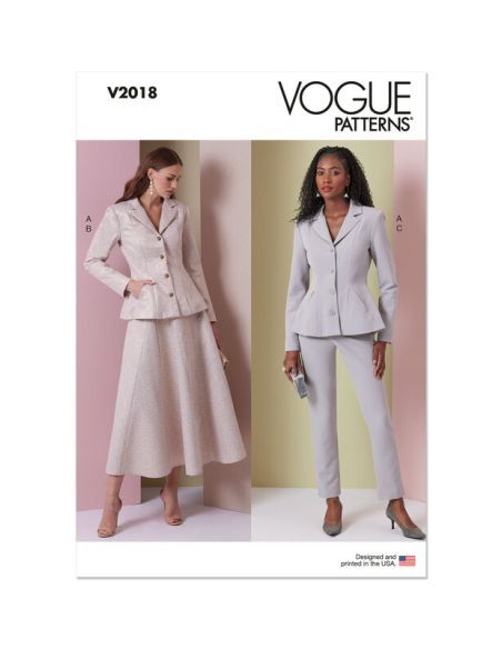 Patron Vogue 2018 D5 - Veste, jupe et pantalon