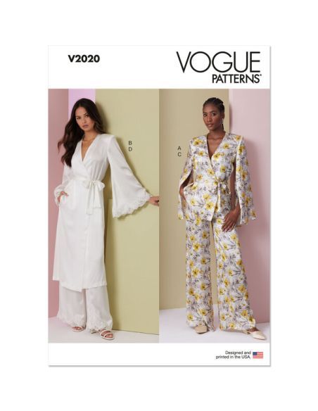 Patron Vogue 2020 B5 - Haut, robe de chambre et pantalon