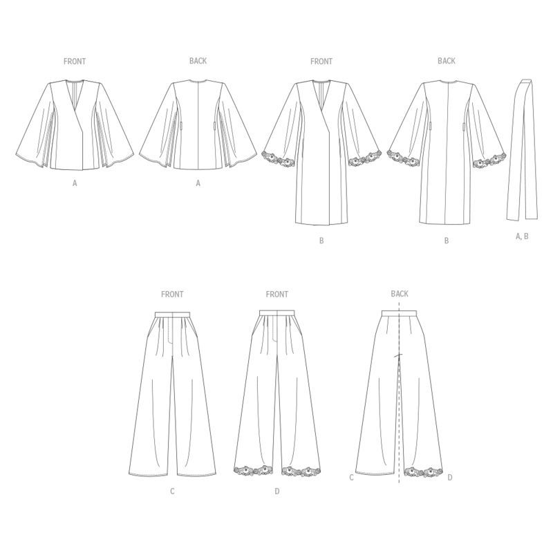 Patron Vogue 2020 B5 - Haut, robe de chambre et pantalon