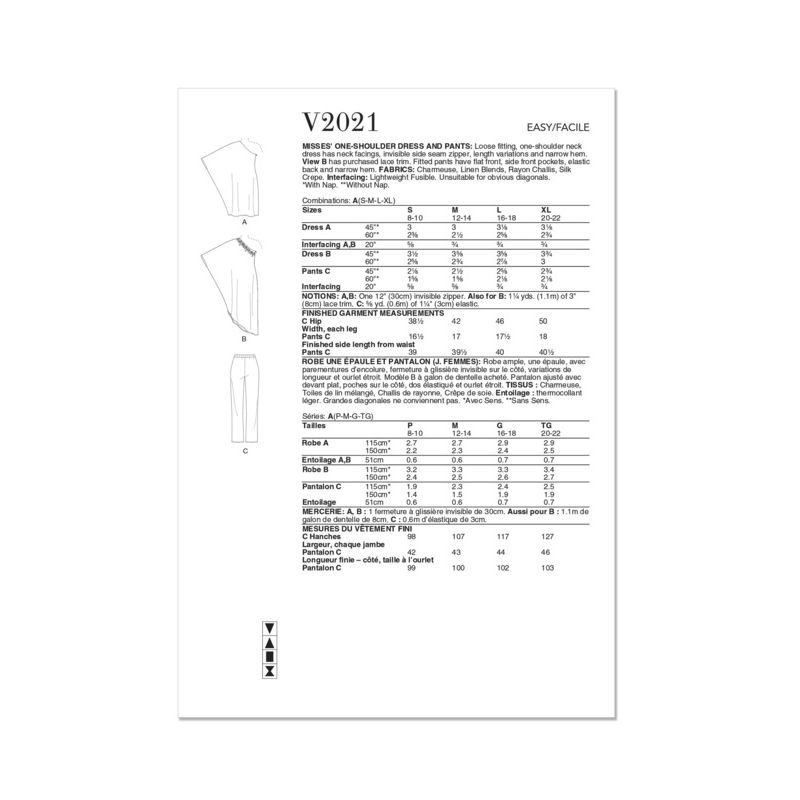 Patron Vogue 2021 A - Robe et pantalon