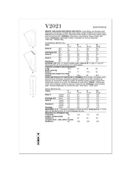 Patron Vogue 2021 A - Robe et pantalon
