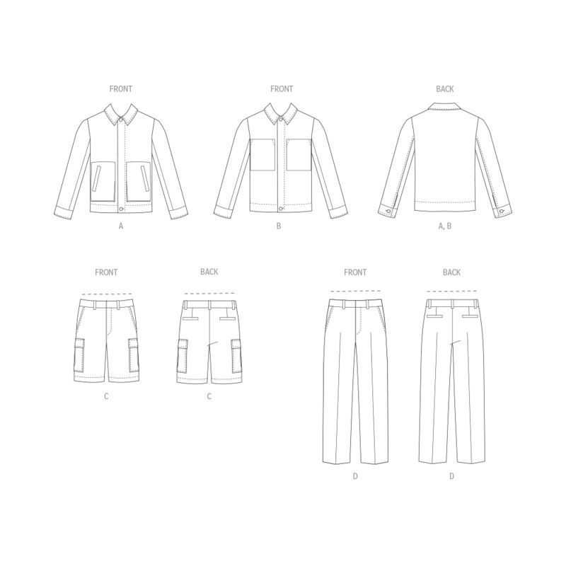 Patron Vogue 2022 AA - Veste, short et pantalon