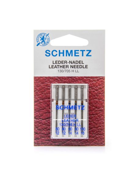 Assortiement 5 aiguilles machine SCHMETZ cuir - Taille 80 - 100