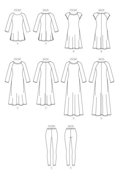 Patron McCall's 7122.Y - Tunique, robe et collant