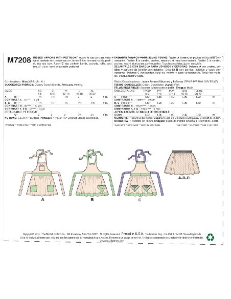 Patron McCall's 7208.MISTabliers à jupons