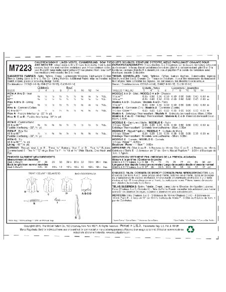 Patron McCall's 7223.CCE - Accessoires de costume