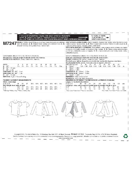 Patron McCall's 7247.A5 - Haut