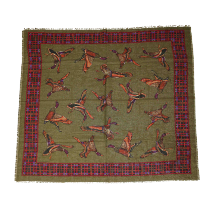 Foulard twill - Oiseau vert 2