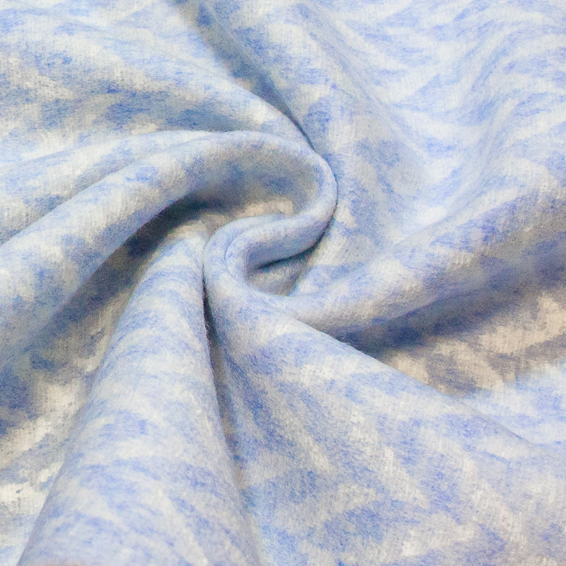 Étoffe 100% cachemire - Chevron bleu ciel