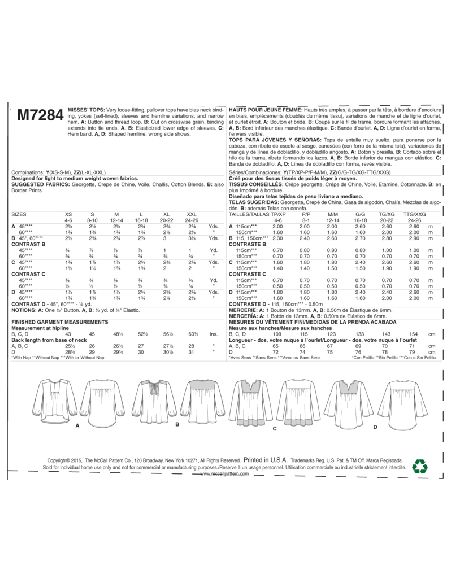 Patron McCall's 7284.Y - Hauts