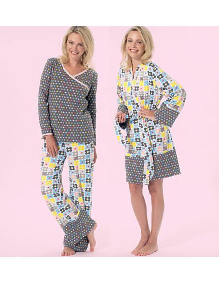 Patron McCall's 7297.B5 - Peignoir, ceinture, haut, robe, short et pantalon