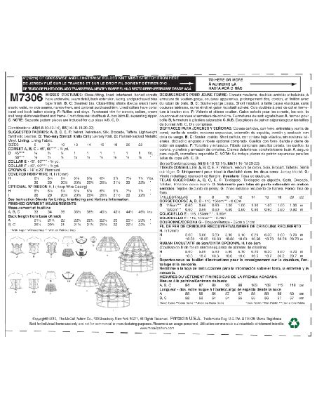 Patron McCall's 7306.A5 - Déguisement