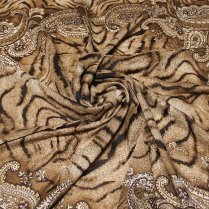 Foulard twill - Motif tigre orange 2