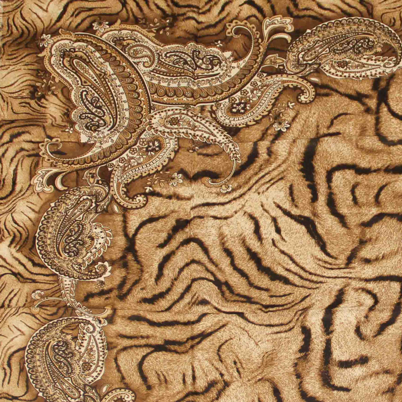 Foulard twill - Motif tigre orange