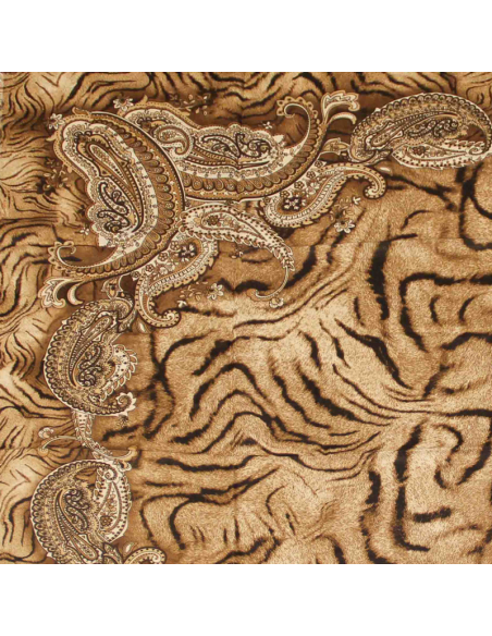 Foulard twill - Motif tigre orange