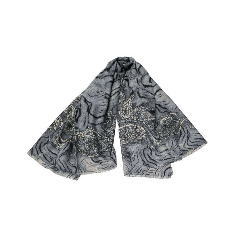 Foulard twill - Motif tigre bleu