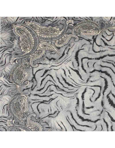 Foulard twill - Motif tigre bleu