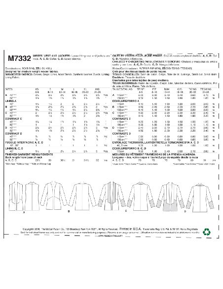 Patron McCall's 7332.Y - Gilet et veste
