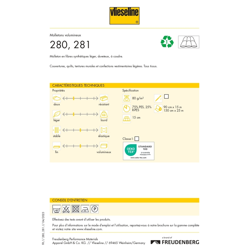 Molleton Vlieseline 280