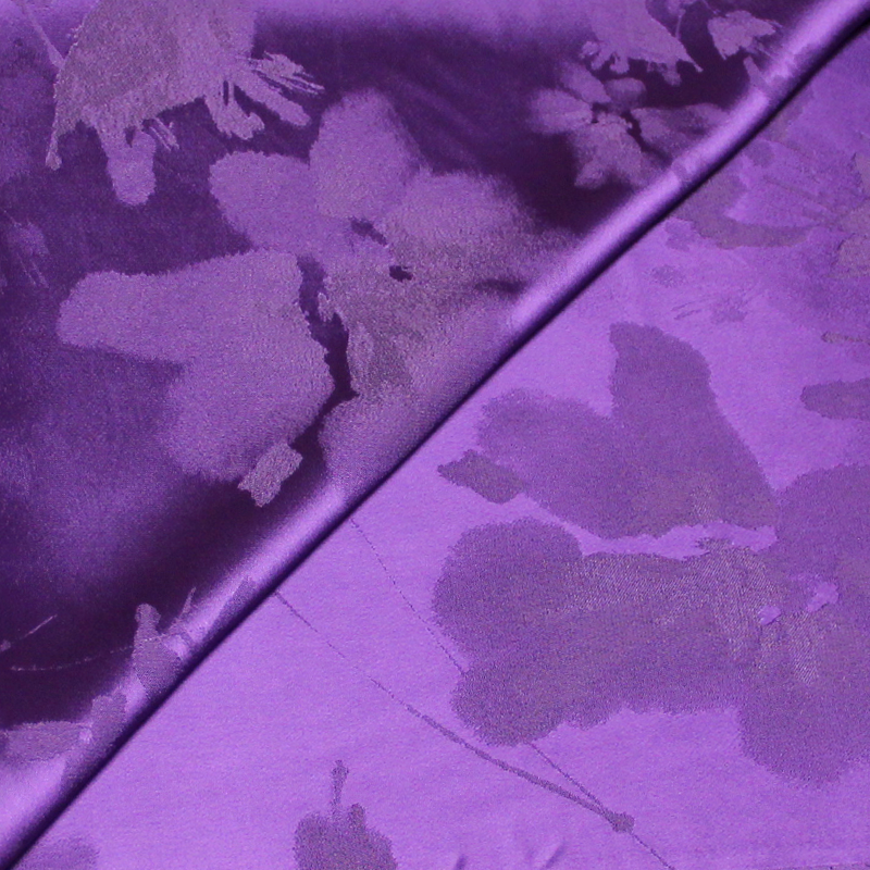 Crêpe envers satin jacquard - Fleur violet