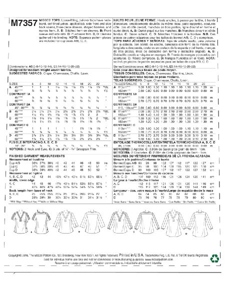 Patron McCall's 7357.A5 - Hauts