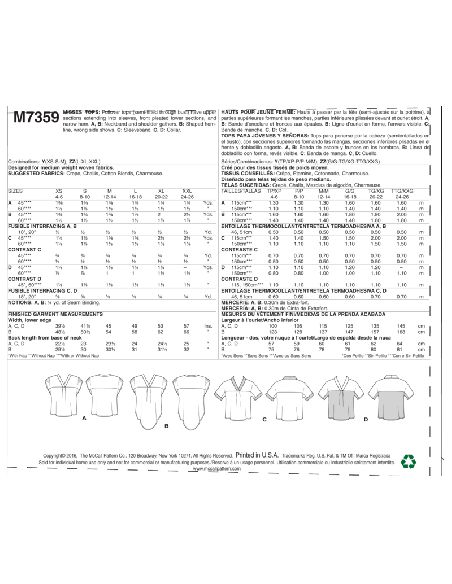 Patron McCall's 7359.Y - Hauts
