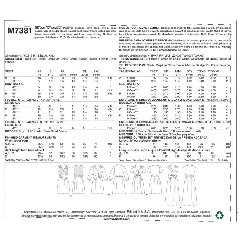 Patron McCall's 7381.Y - Robes