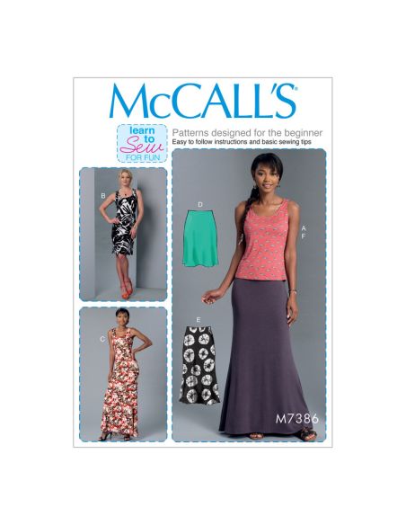 Patron McCall's 7386.Y - Hauts, robes et jupes