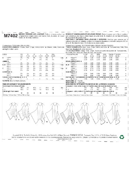 Patron McCall's 7402.Y - Robes et combinaison