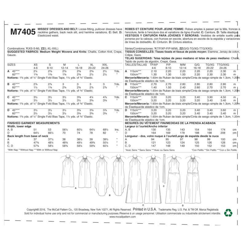 Patron McCall's 7405.Y - Robes