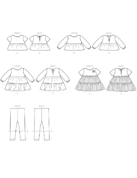 Patron McCall's 7458.CAA - Hauts, robes et collants