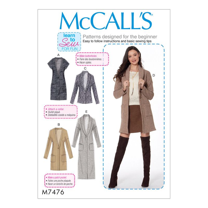 Patron McCall's 7476.Y - Gilet et cardigans