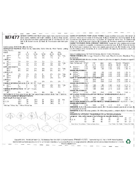 Patron McCall's 7477.Y - Capes