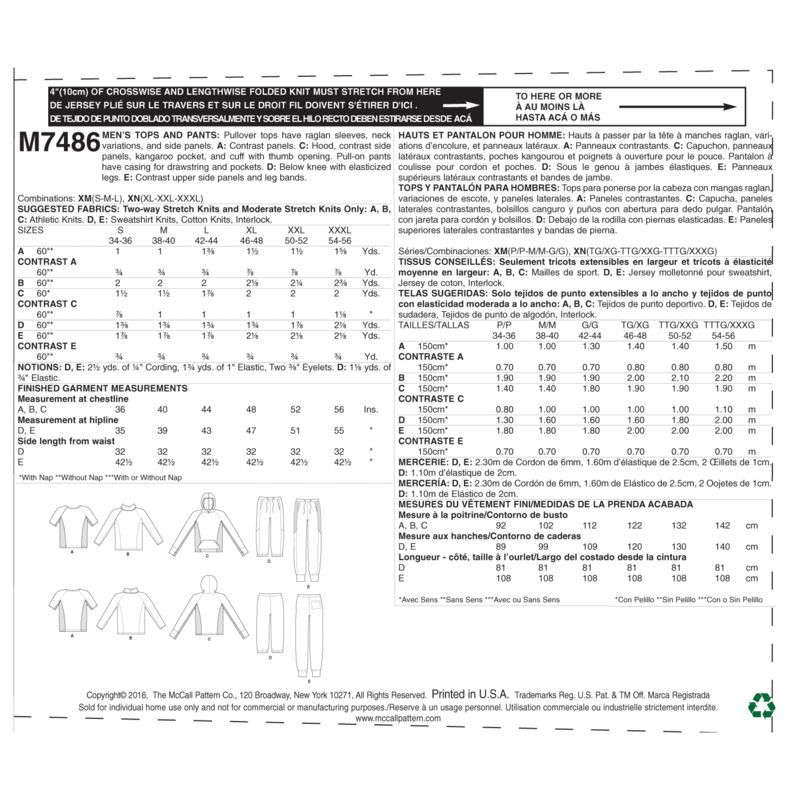 Patron McCall's 7486.XM - Hauts et pantalon
