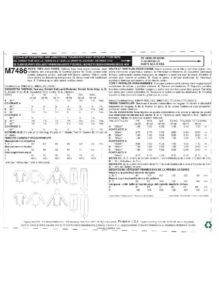 Patron McCall's 7486.XM - Hauts et pantalon