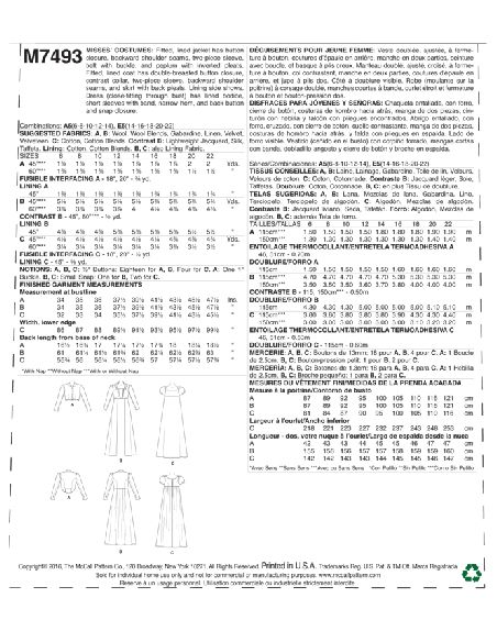 Patron McCall's 7493.A5 - Déguisement