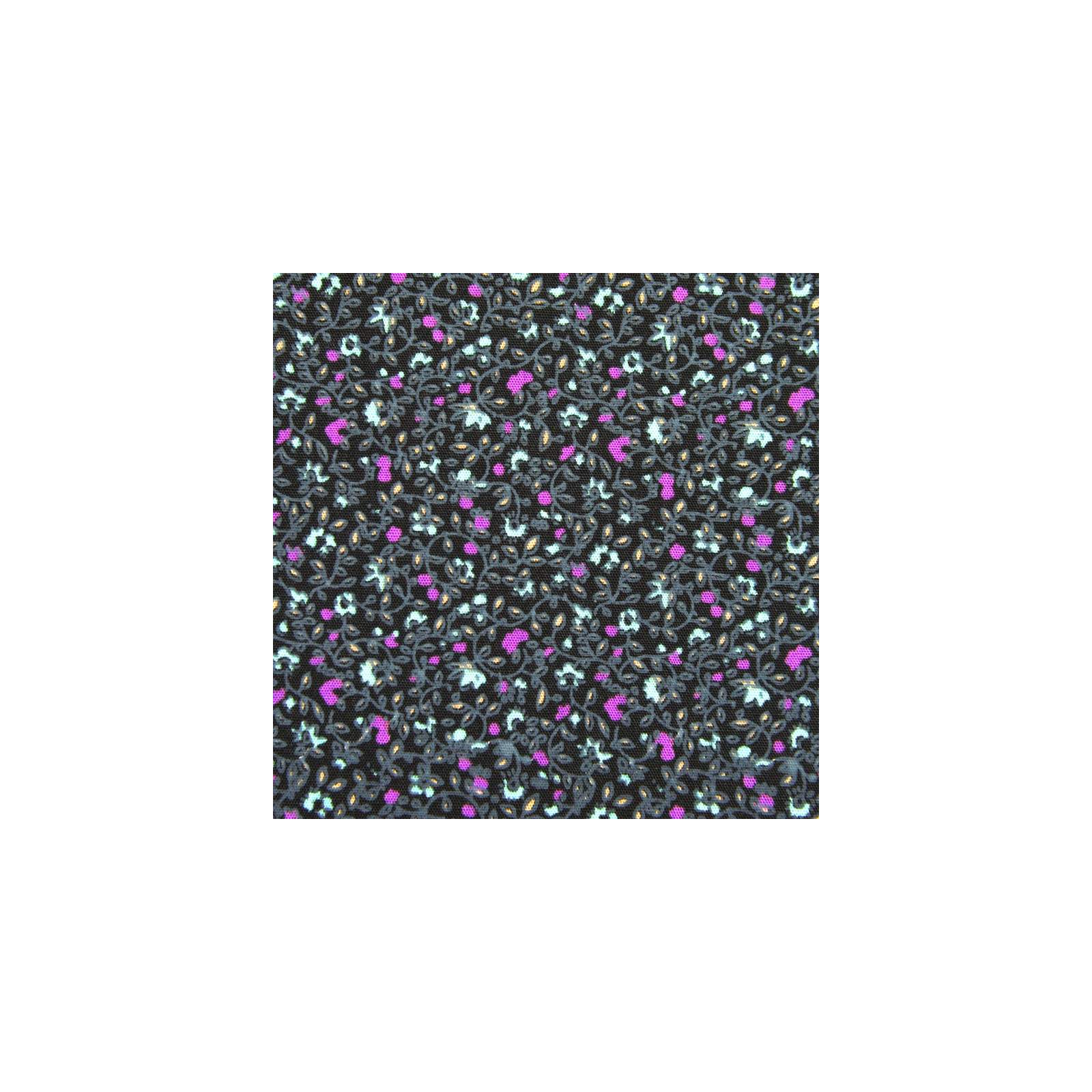 Tissu Coton imprimé fleurs violettes fond noir