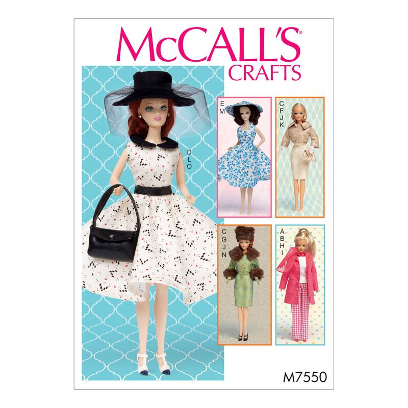 Patron McCall's 7550.OSZ - Vêtements pour poupée de 30cm