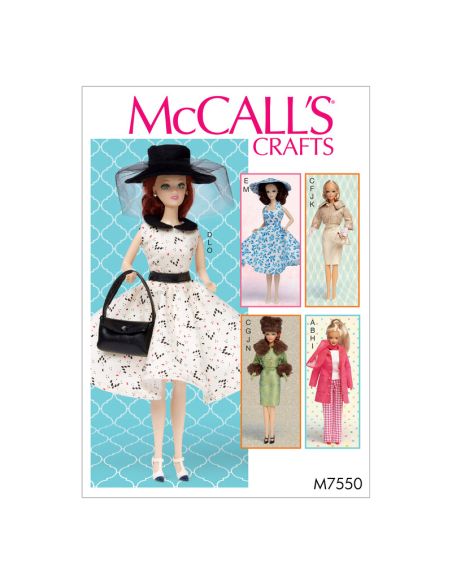 Patron McCall's 7550.OSZ - Vêtements pour poupée de 30cm