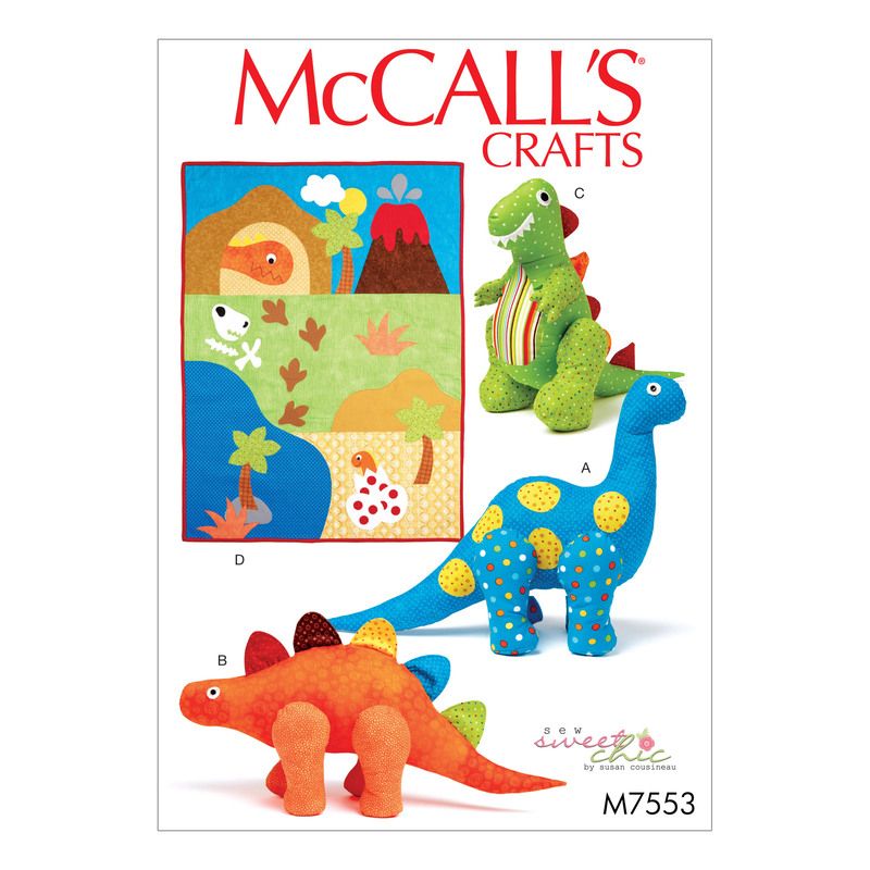 Patron McCall's 7553.OSZ - Jouets dinosaures et couvre-lit