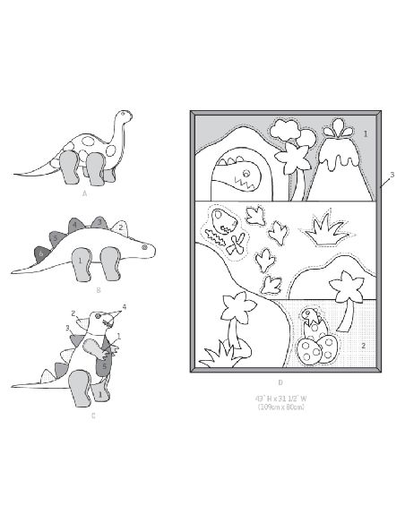 Patron McCall's 7553.OSZ - Jouets dinosaures et couvre-lit