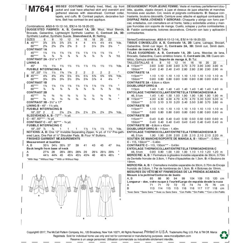 Patron McCall's 7641.A5 - Déguisement