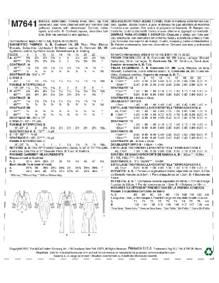 Patron McCall's 7641.A5 - Déguisement