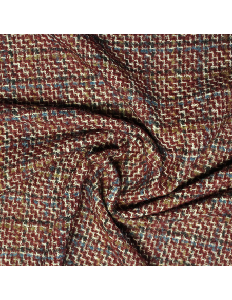 Tweed laine & alpaga - Bordeaux Nuancé