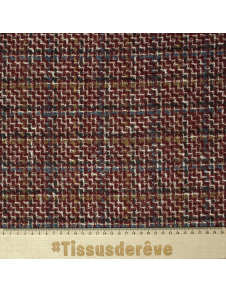 Tweed laine & alpaga - Bordeaux Nuancé